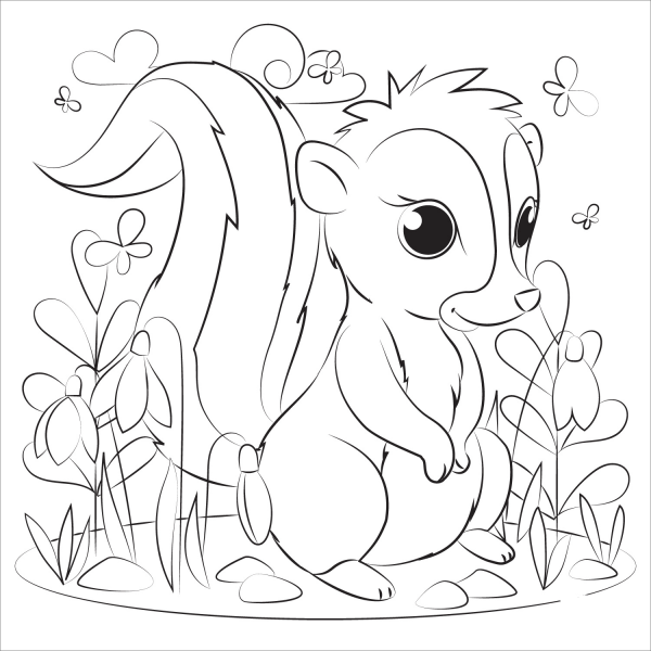 Skunk coloring page image