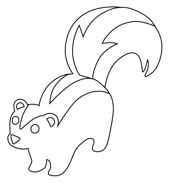 Skunk Emoji coloring page image
