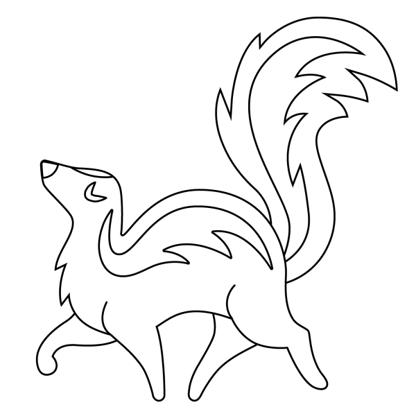 Skunk Emoji coloring page image