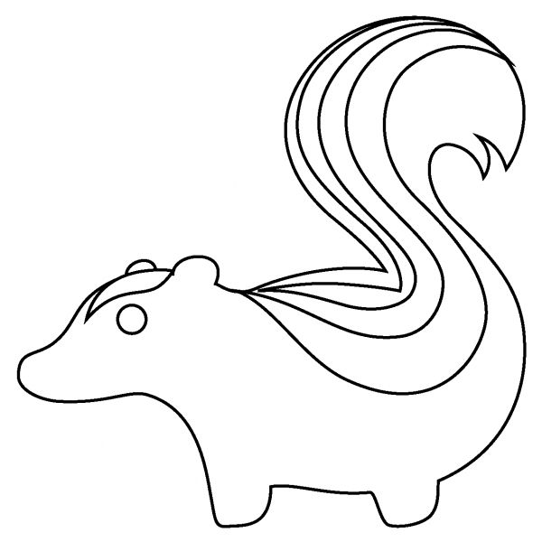 Skunk Emoji coloring page image