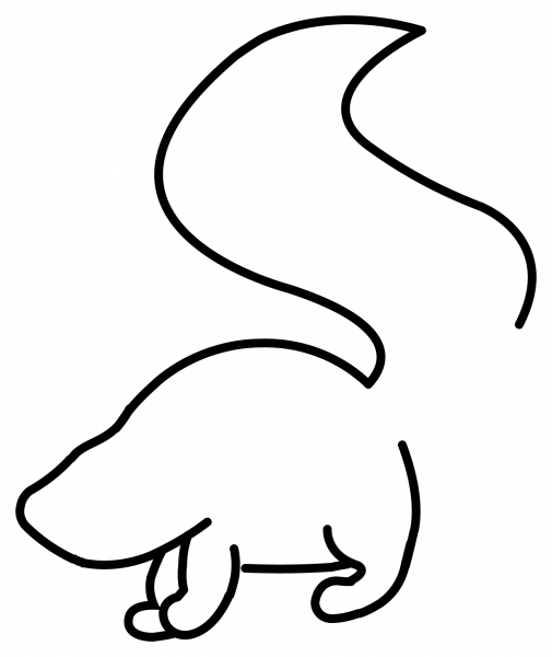 Skunk Emoji coloring page image