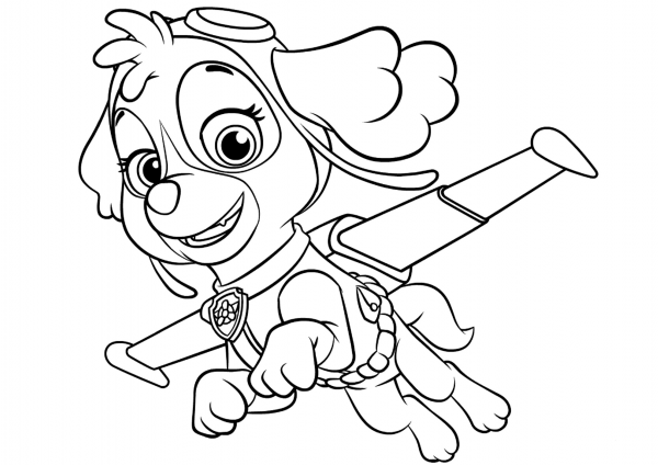 Skye Flying coloring page image