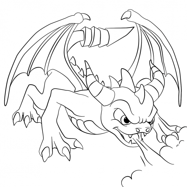 Skylanders Dark Spyro coloring page image