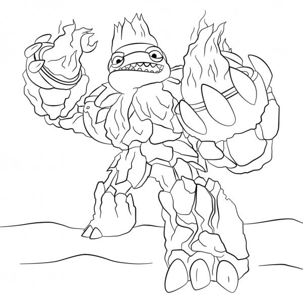 Skylanders Giants Hot Head coloring page image