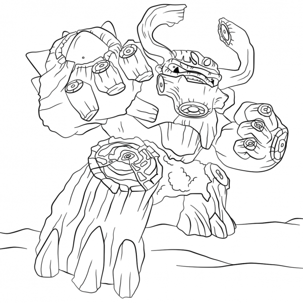Skylanders Giants Tree Rex coloring page image