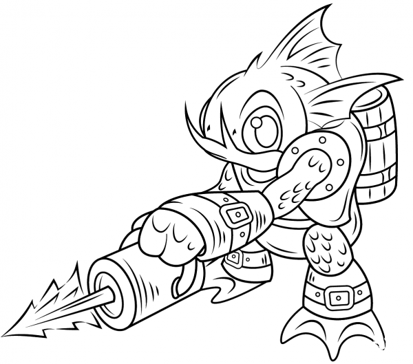 Skylanders Gill coloring page image