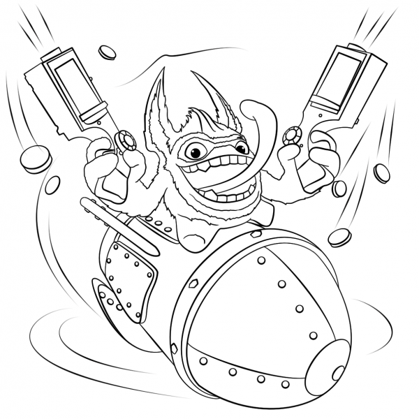 Skylanders Trigger Happy coloring page image