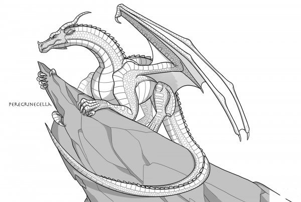 Skywing Dragon coloring page image