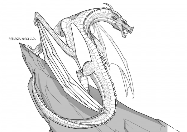 Skywing Dragon coloring page image