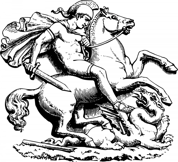 Slaying the Dragon coloring page image