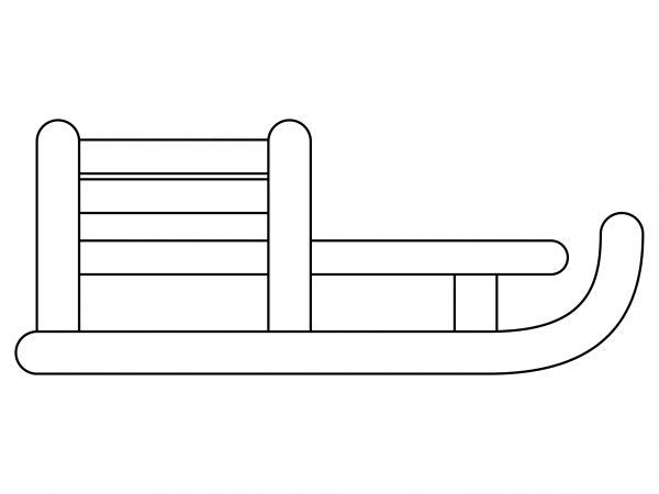 Sled coloring page image