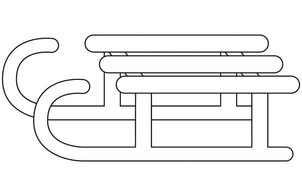Sled coloring page image