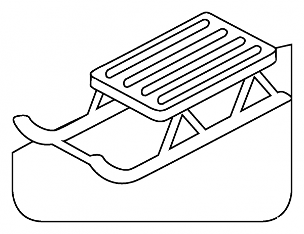 Sled Emoji coloring page image