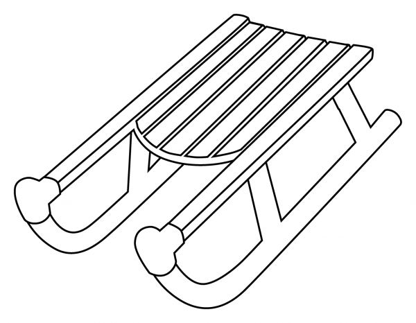 Sled Emoji coloring page image
