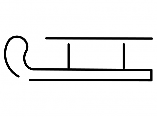 Sled Emoji coloring page image