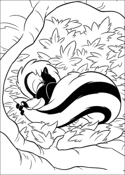 Sleeping badger Flower  coloring page image
