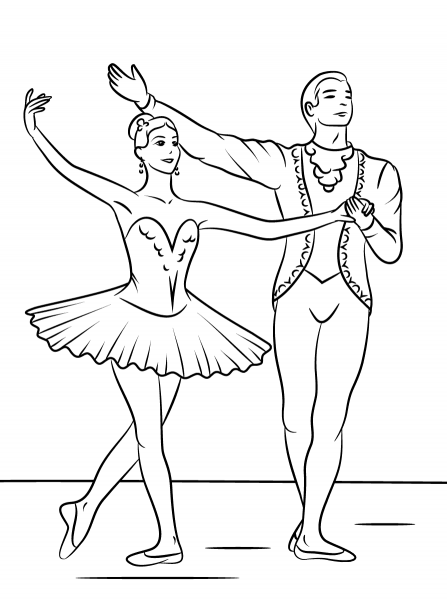 Sleeping Beauty Ballet coloring page image
