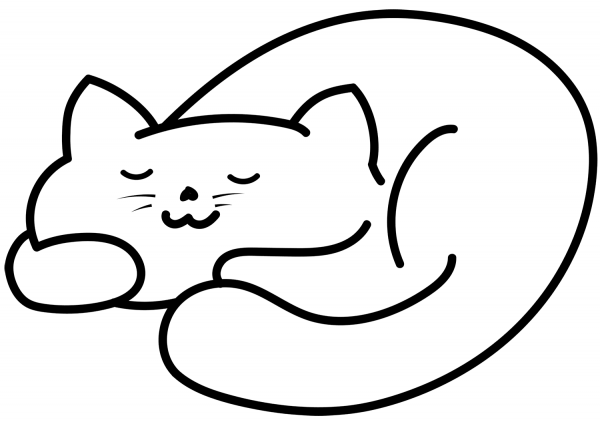 Sleeping Cat coloring page image