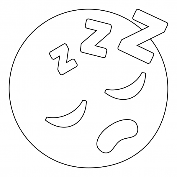 Sleeping Face coloring page image