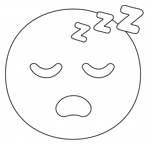 Sleeping Face Emoji coloring page image