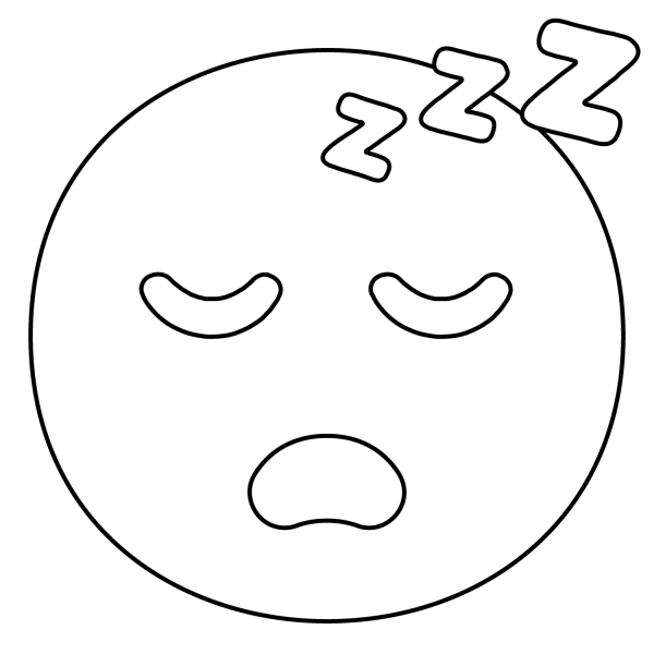 Sleeping Face Emoji coloring page image