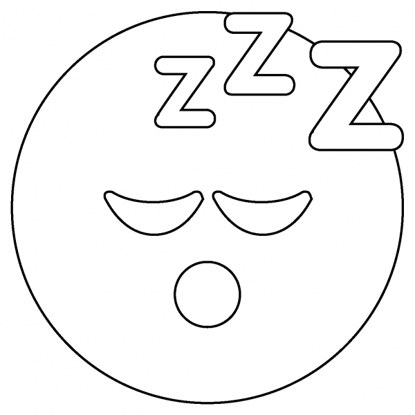 Sleeping Face Emoji coloring page image
