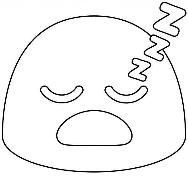 Sleeping Face Emoji coloring page image