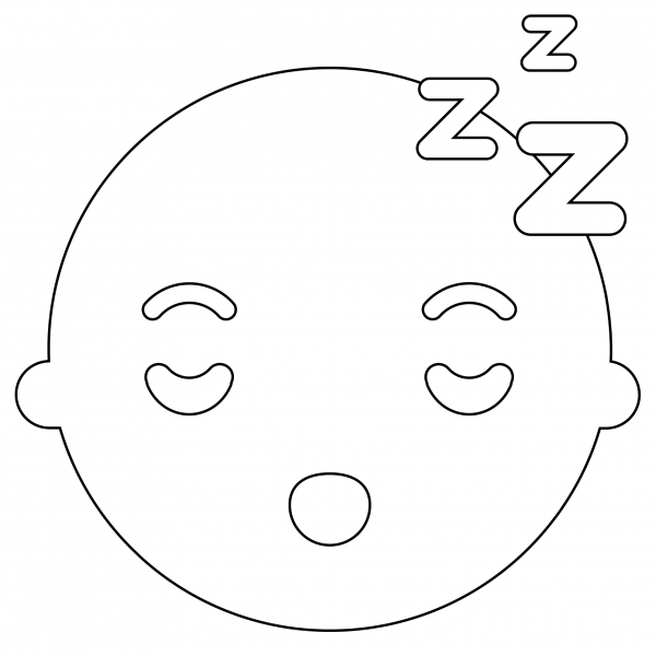 Sleeping Face Emoji coloring page image