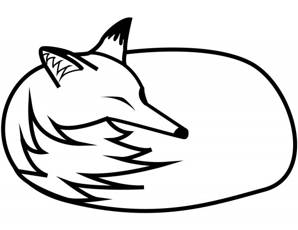 Sleeping Fox coloring page image