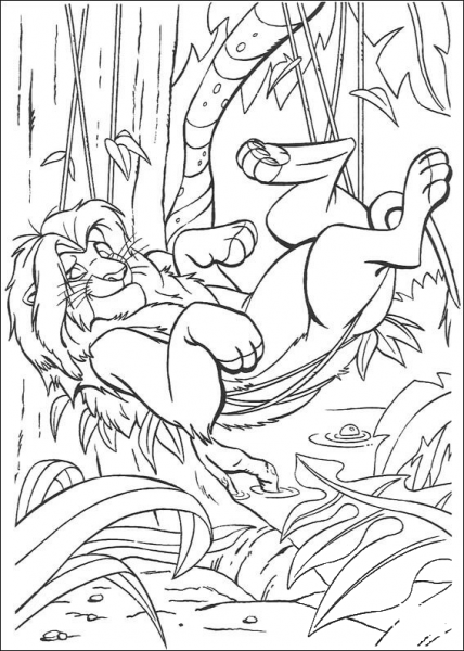 Sleeping In The Jungle coloring page image
