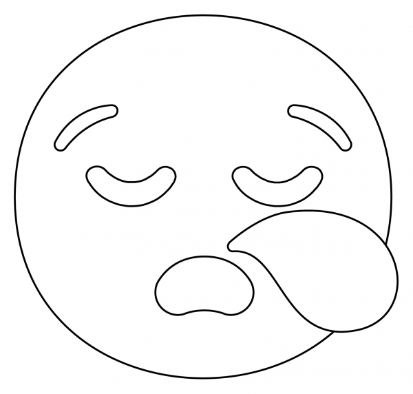 Sleepy Face Emoji coloring page image