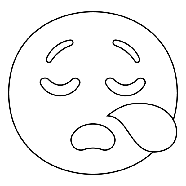 Sleepy Face Emoji coloring page image
