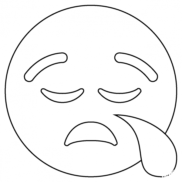 Sleepy Face Emoji coloring page image