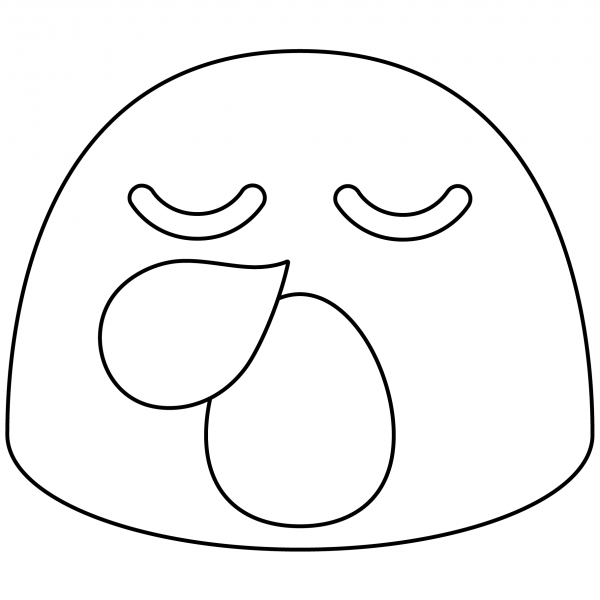 Sleepy Face Emoji coloring page image