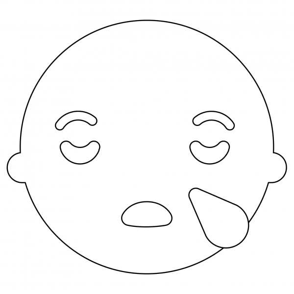 Sleepy Face Emoji coloring page image