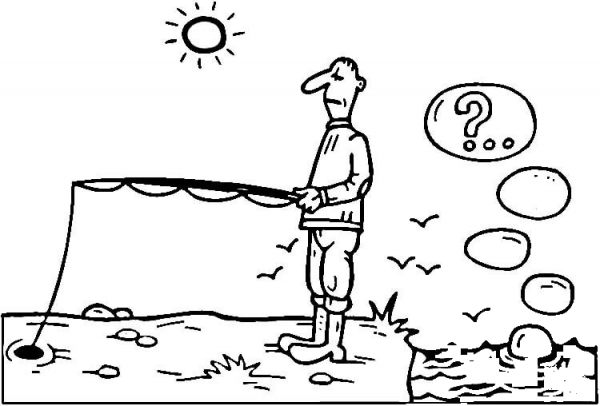 Sleepy Fisher  coloring page image