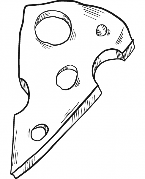 Slice of Cheese coloring page image