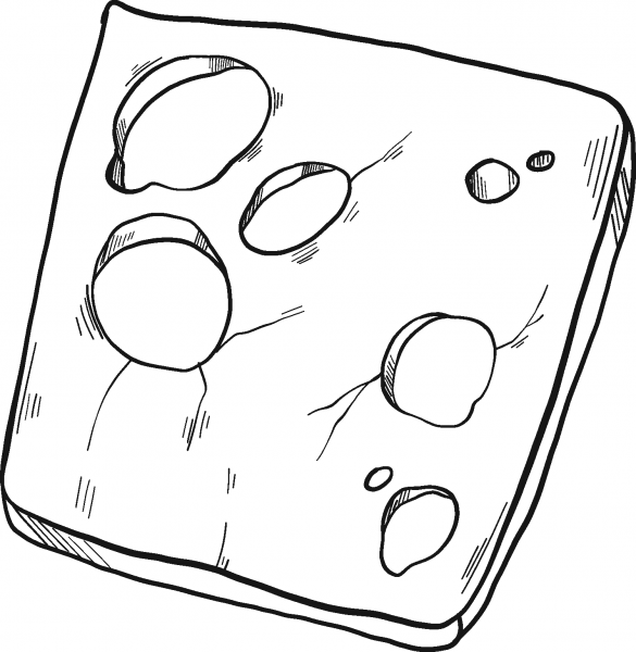 Slice of Cheese coloring page image