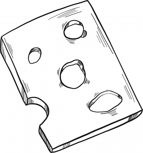 Slice of Cheese coloring page image