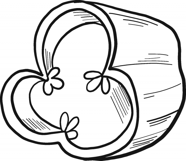Slice of Chili pepper coloring page image