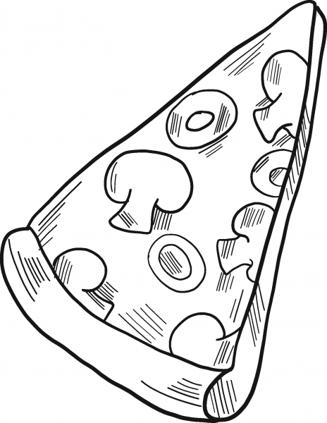 Slice of Pizza coloring page image