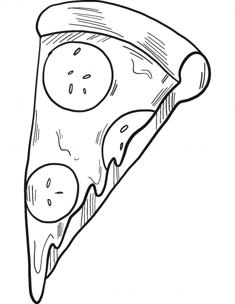 Slice of Pizza coloring page image