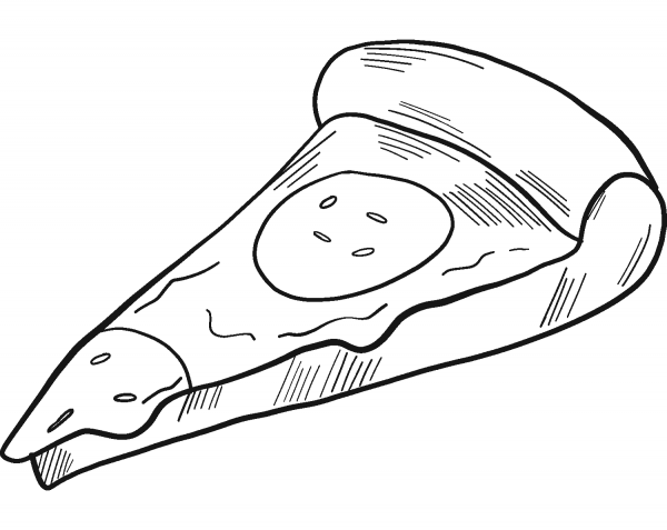 Slice of Pizza coloring page image