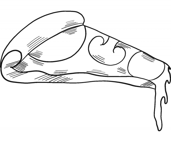 Slice of Pizza coloring page image