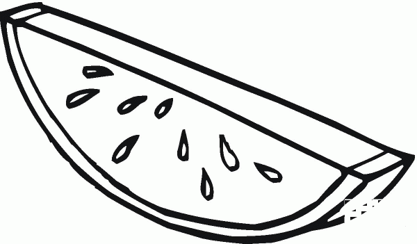 Slice of Watermelon coloring page image