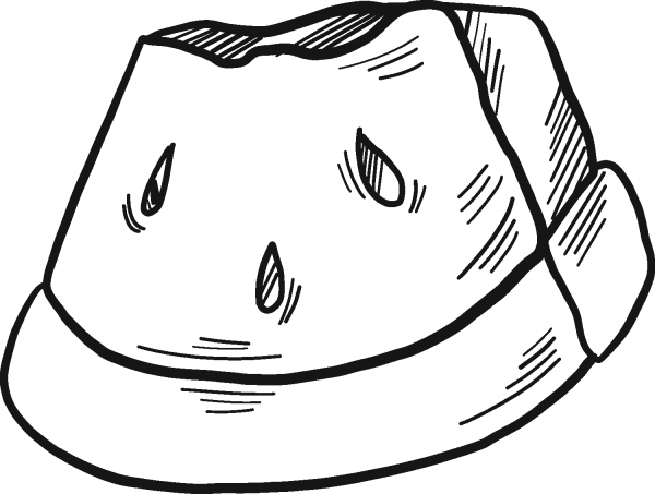 Slice of Watermelon coloring page image