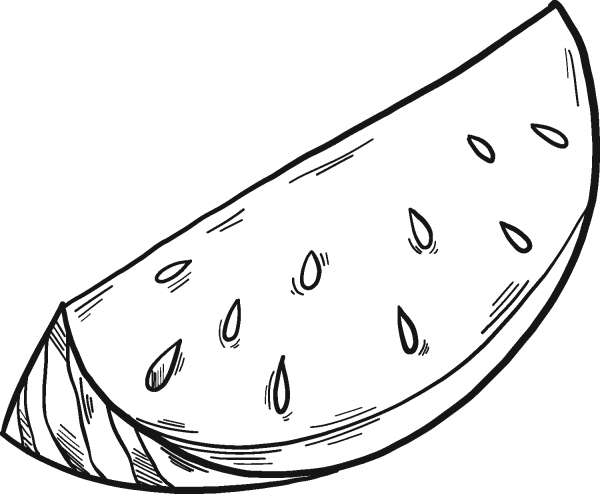 Slice of Watermelon coloring page image