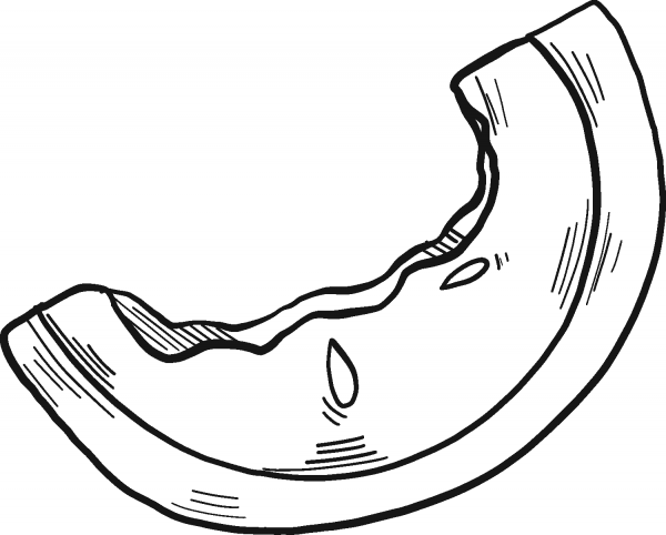 Slice of Watermelon coloring page image