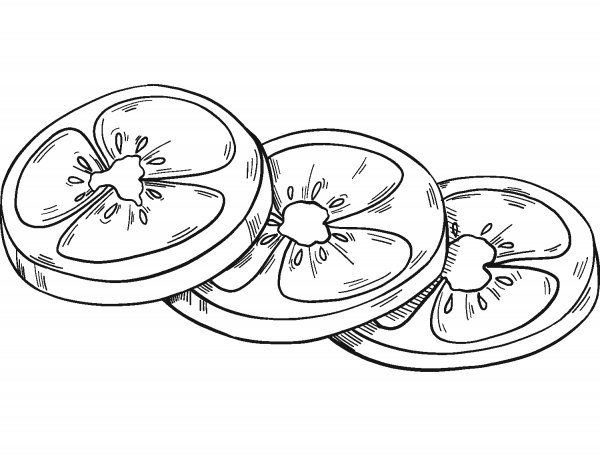 Sliced Tomato coloring page image