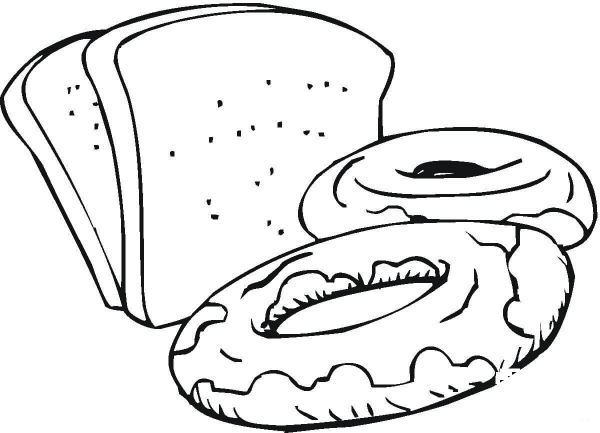 Slices of Bread and Sweets coloring page image